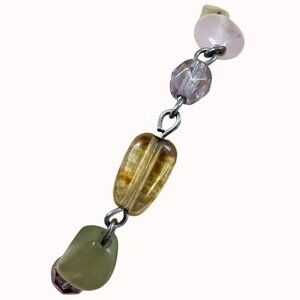 Lia Sophia Multicolor Glass Beaded Bracelet With Silver-Tone Chain & Lobster Cla